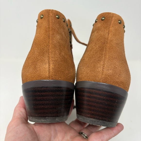 Sam Edelman Brown Suede Studded Boots 2 Zipper Brown Size 9 1/2 - Picture 6 of 9